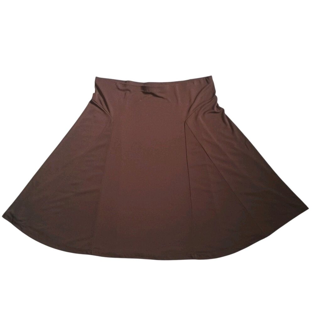 Lauren Ralph Lauren Skirt Womens Plus 2X Brown Full Stretch Long Midi Workwear